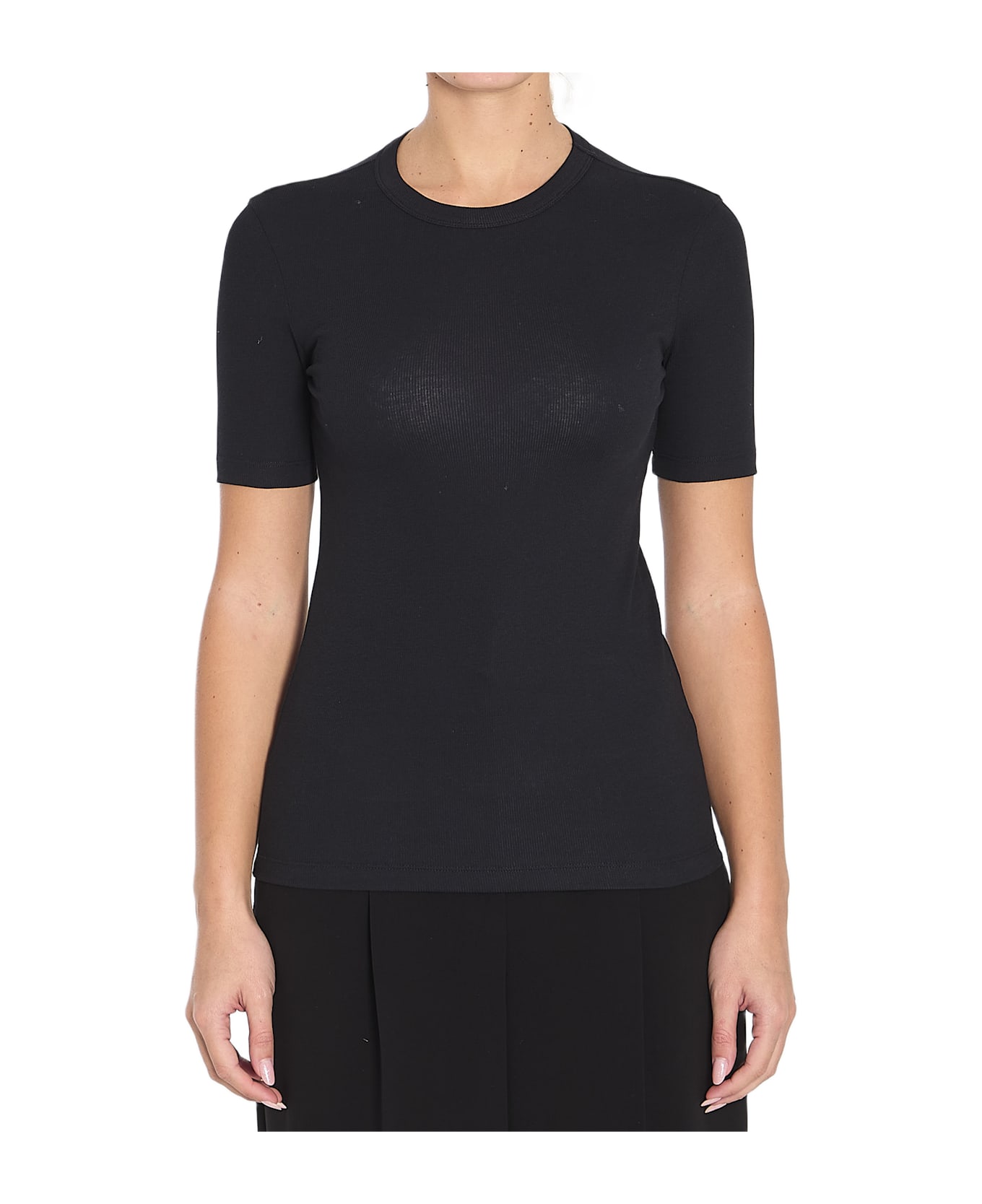 Totême Classic Ribbed T-shirt - BLACK
