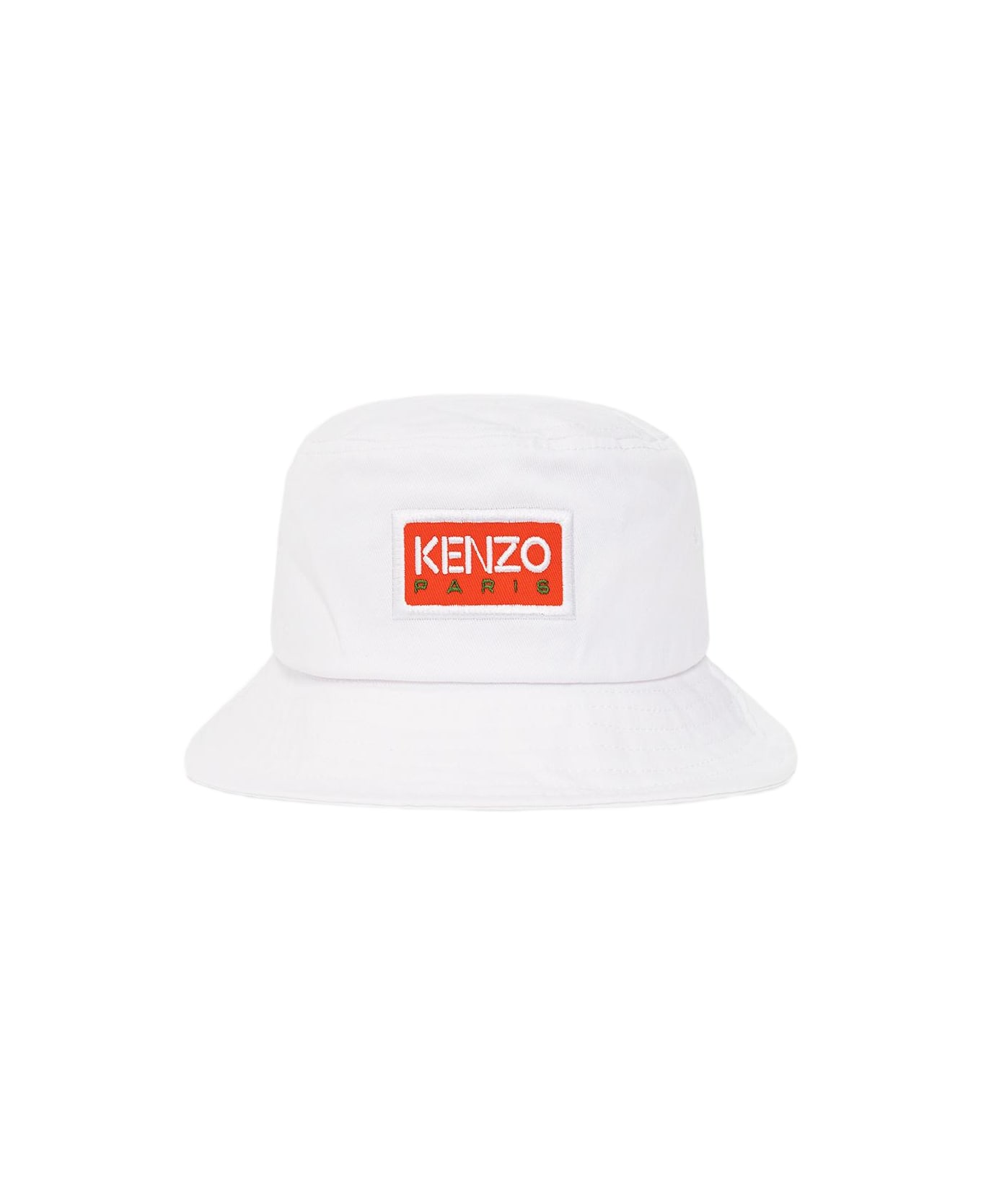 Kenzo Bucket Hat With Logo - Bianco