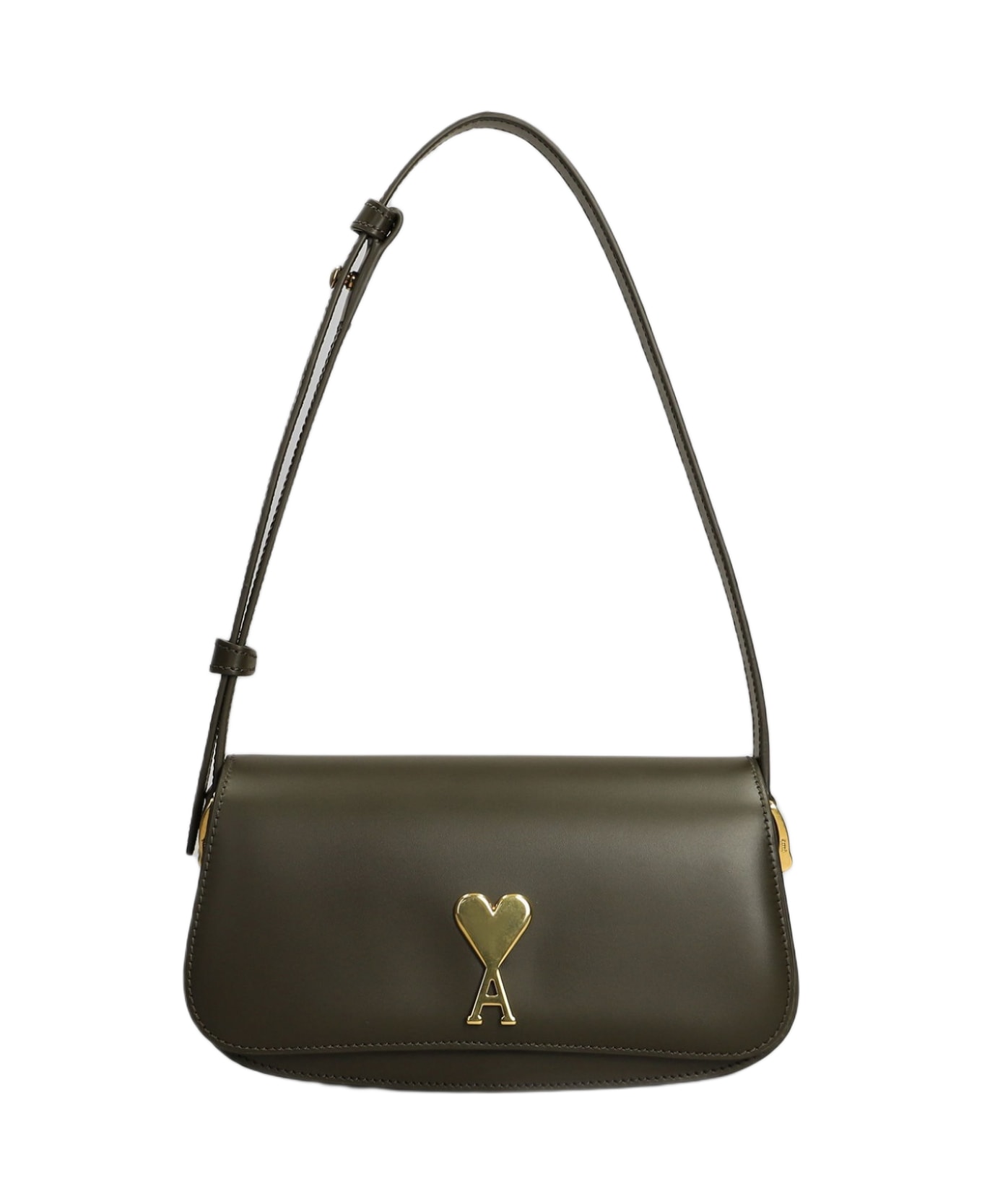 Ami Alexandre Mattiussi Shoulder Bag In Green Leather - green