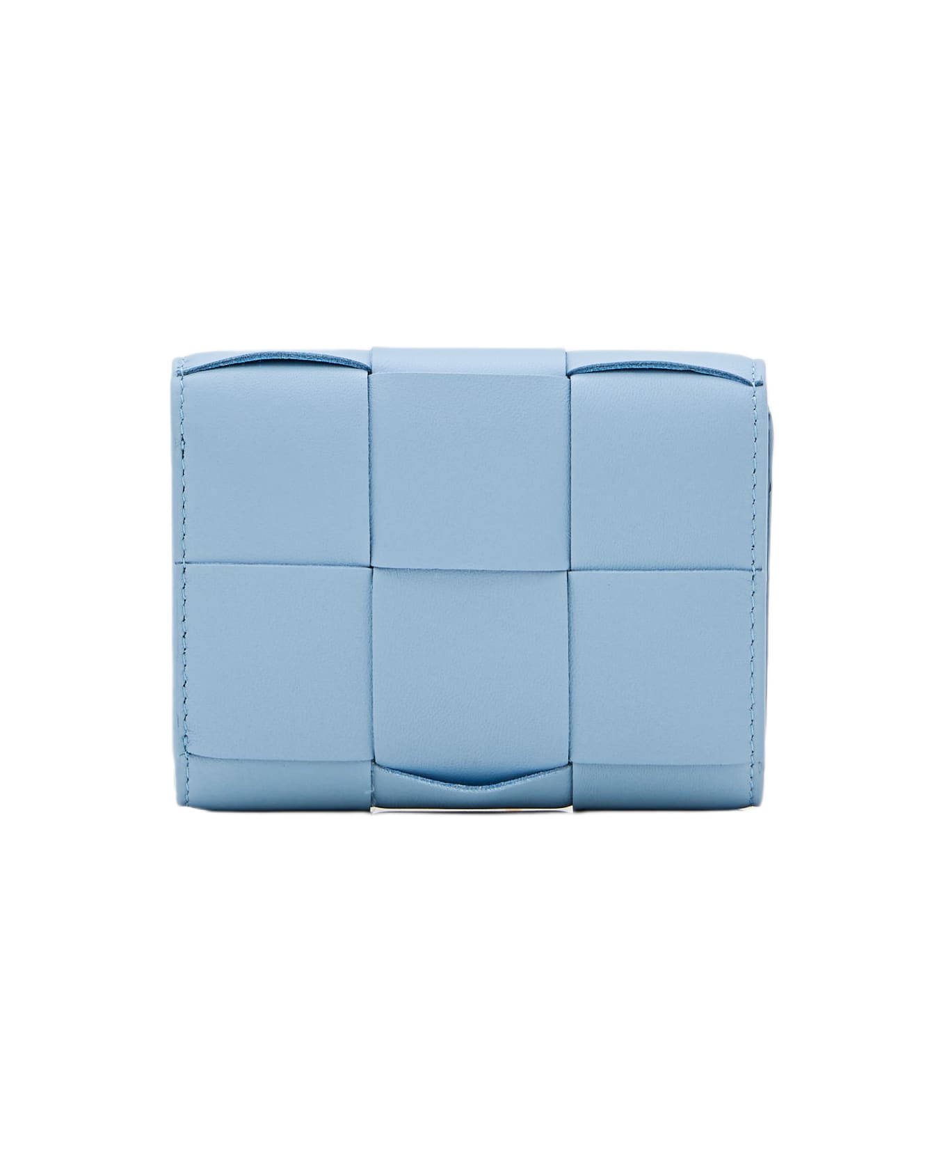 Bottega Veneta Tri-fold Leather Wallet - Clear Blue