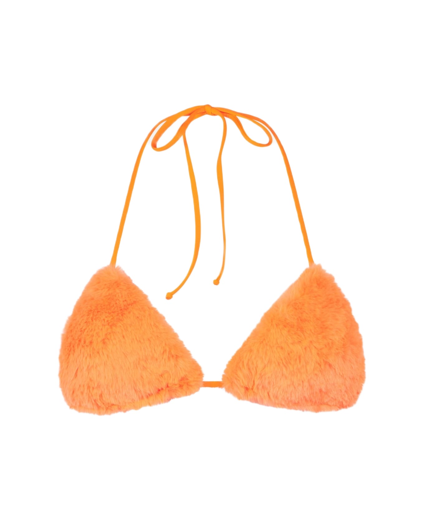 MC2 Saint Barth Woman Orange Fluo Furry Triangle Top Swimsuit - ORANGE