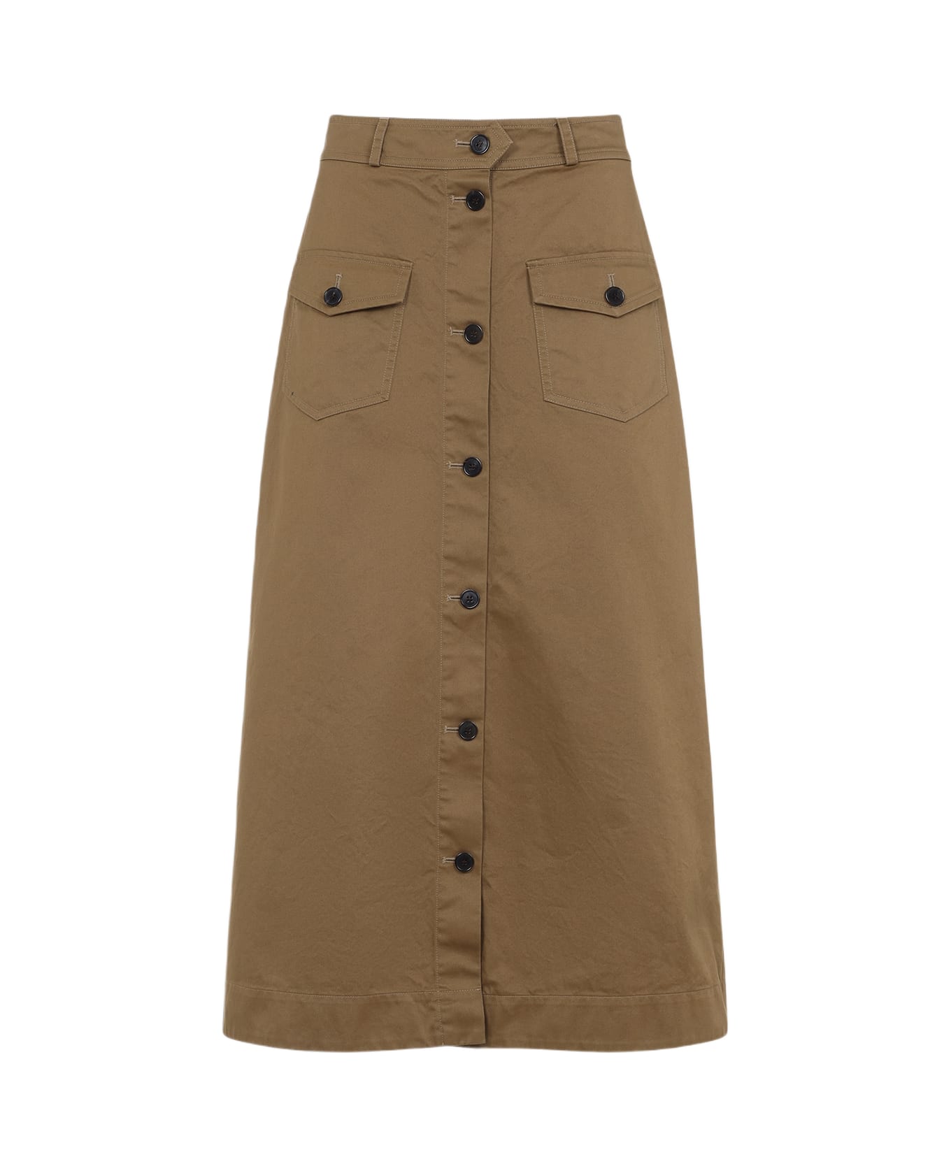 Saint Laurent Midi Skirt - Chatain