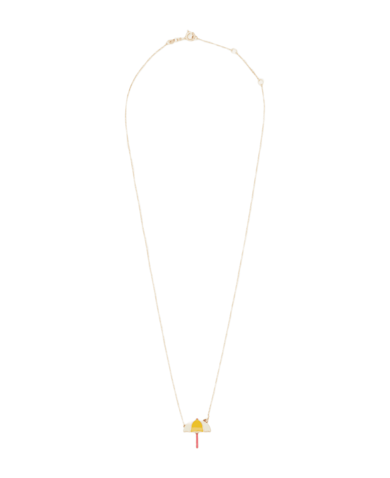 Aliita 9k Gold Sombrilla Enamel Necklace - Yellow