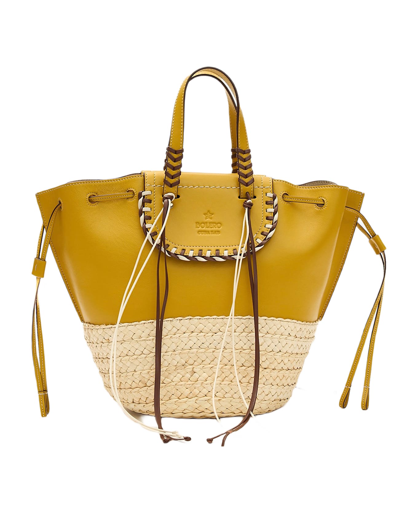 Cuba Lab Bolero Leather Tote Bag - Yellow