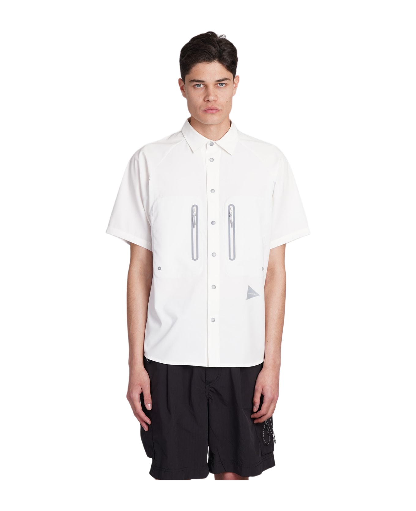 And Wander Shirt In White Polyester - white