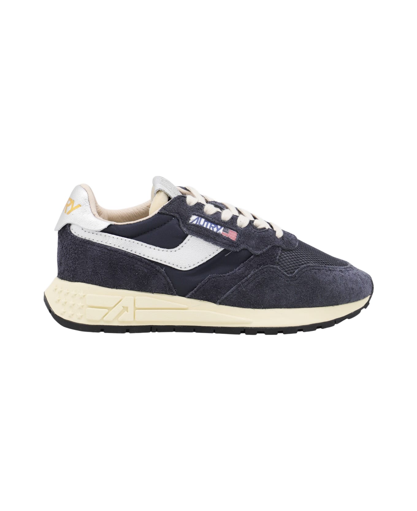 Autry Dark Blue And White Leather Reelwind Sneakers - NET SPACE/SILVER スニーカー
