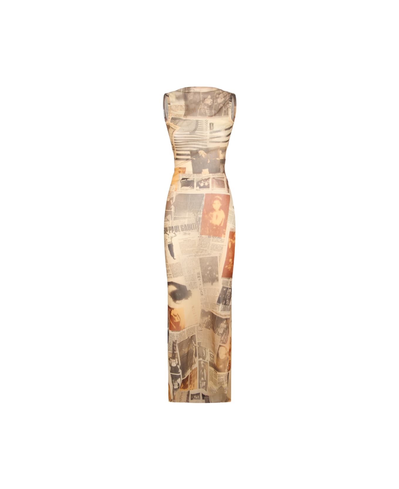 Jean Paul Gaultier Beige Dress - ECRU/LIGHTGREY/RED
