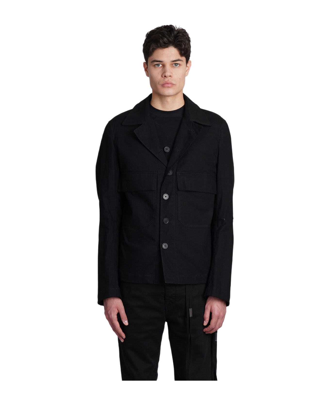 Ann Demeulemeester Casual Jacket In Black Cotton - black