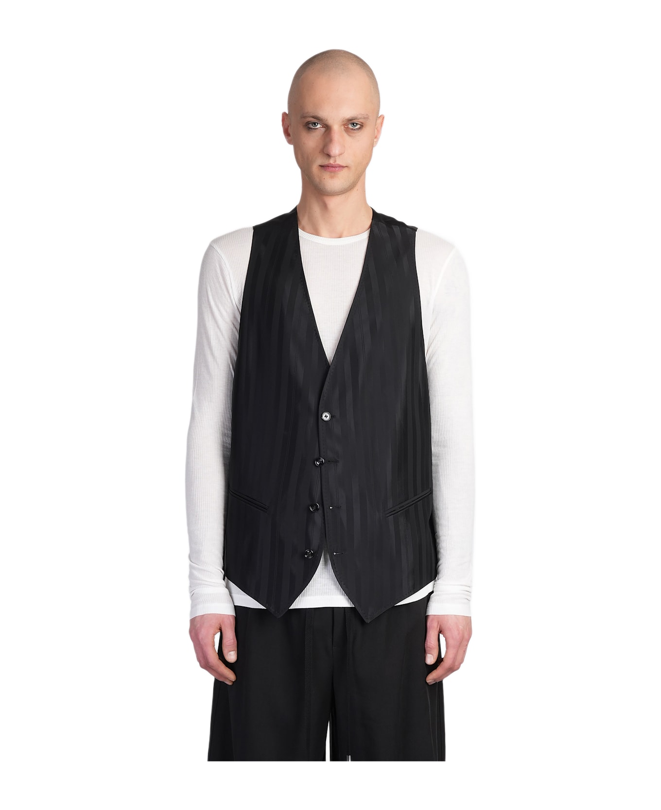 Ann Demeulemeester Juikko Vest In Black Viscose - black