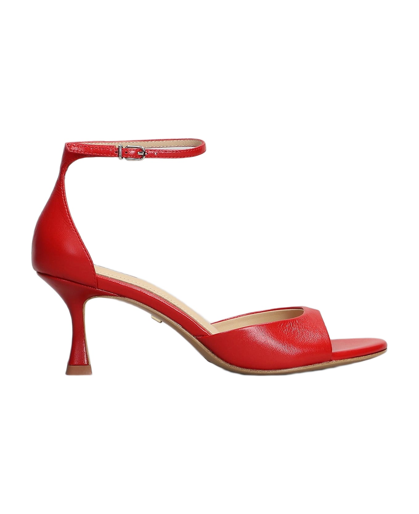 Lola Cruz Petrina Sandals In Red Leather - red