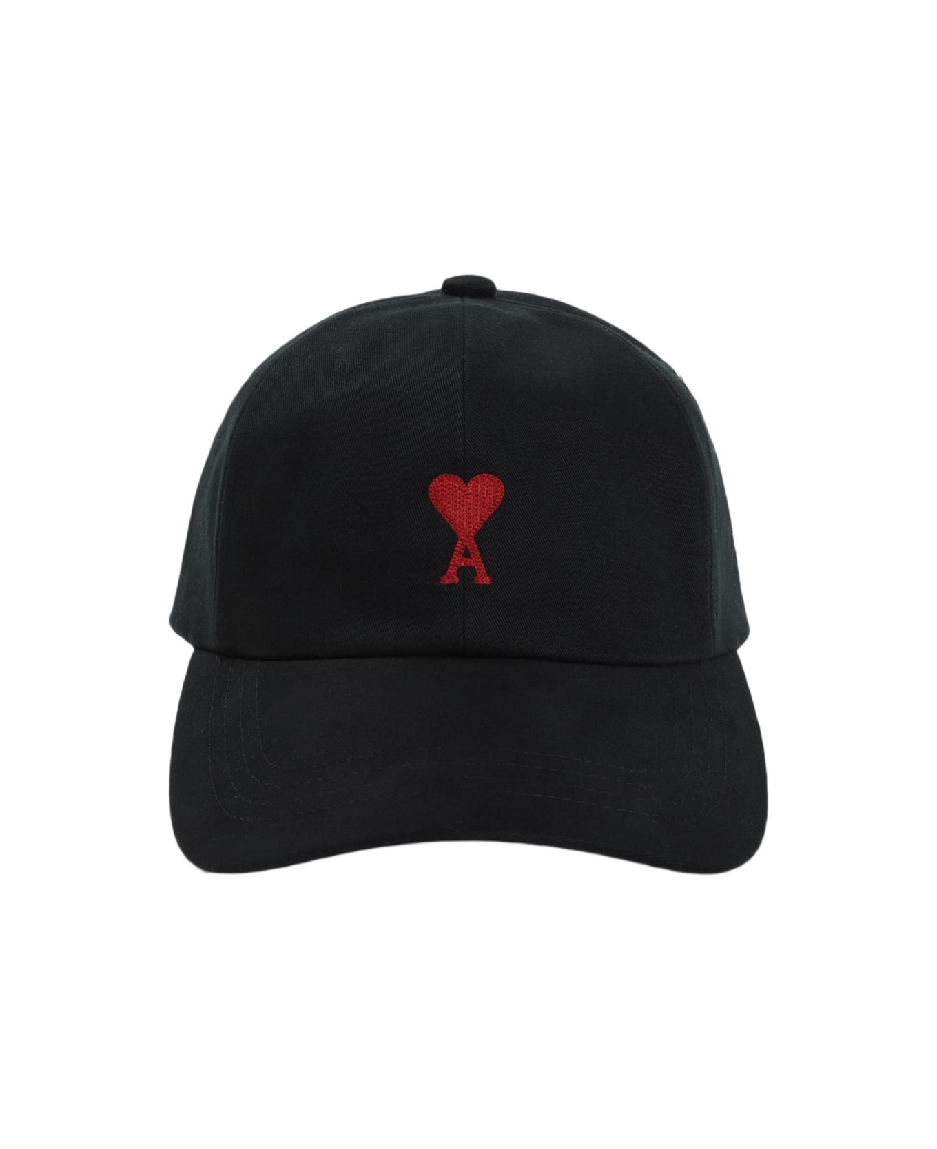 Ami Alexandre Mattiussi Red Adc Embroidery Hat - Black