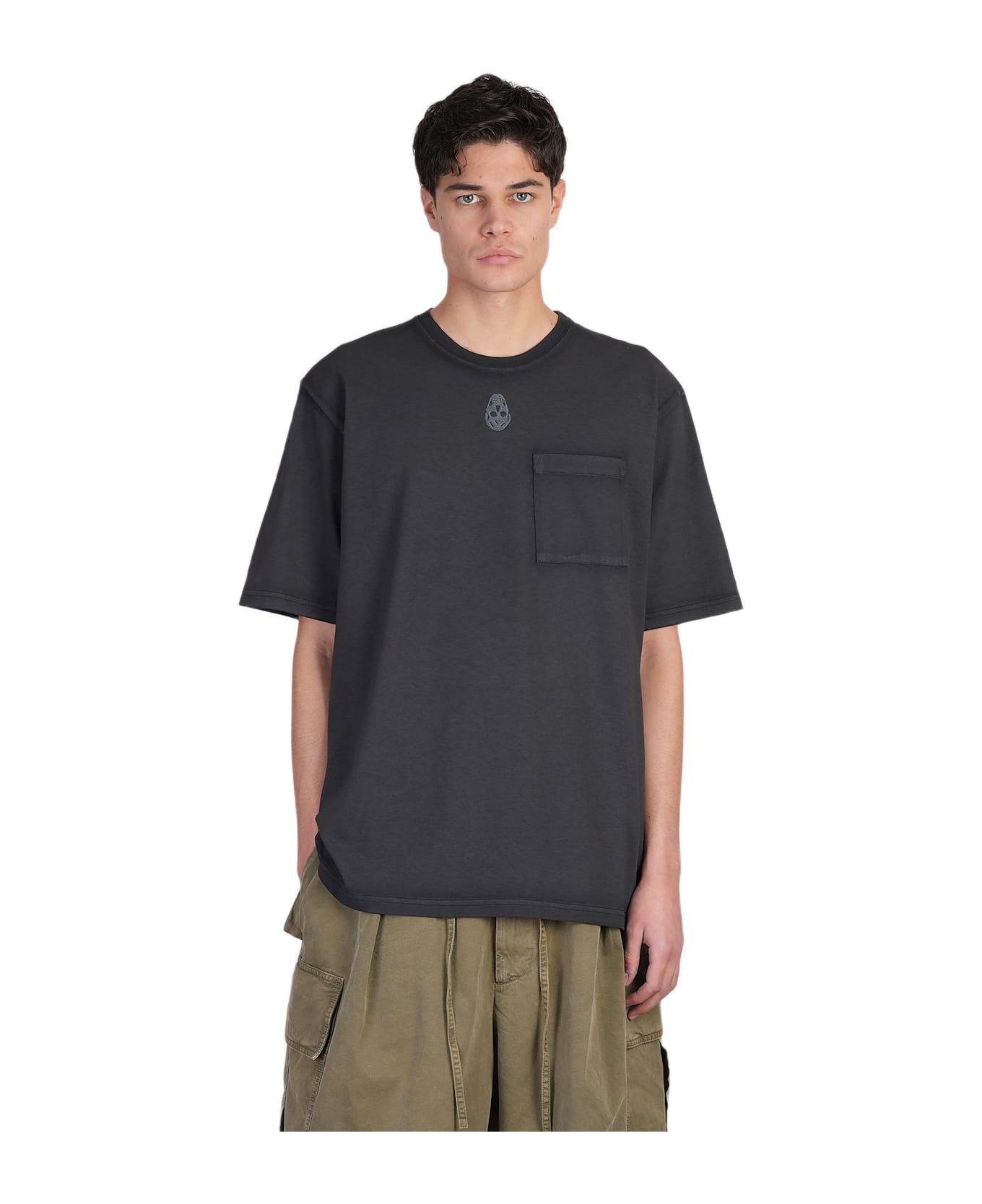 Alexander McQueen Skull Embroidered Crewneck T-shirt - Black