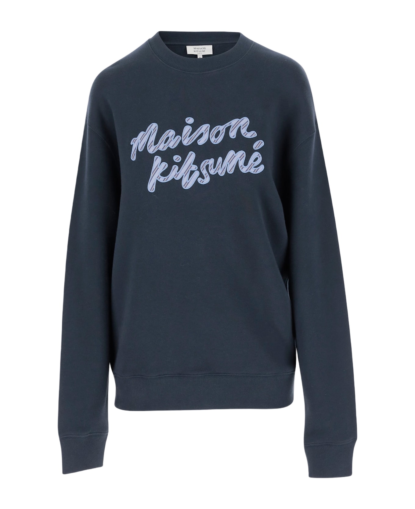 Maison Kitsuné Cotton Sweatshirt With Logo - Navy