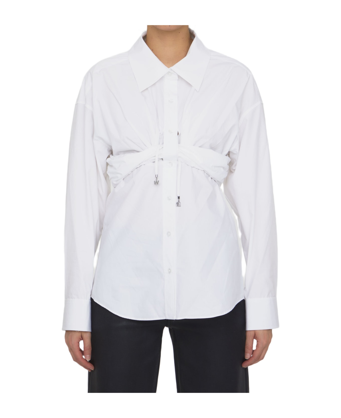 Alexander Wang Ruched White Shirt - WHITE