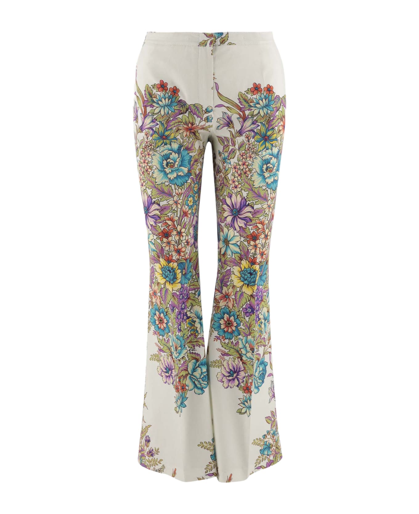 Etro Flared Pants With Floral Pattern - Red