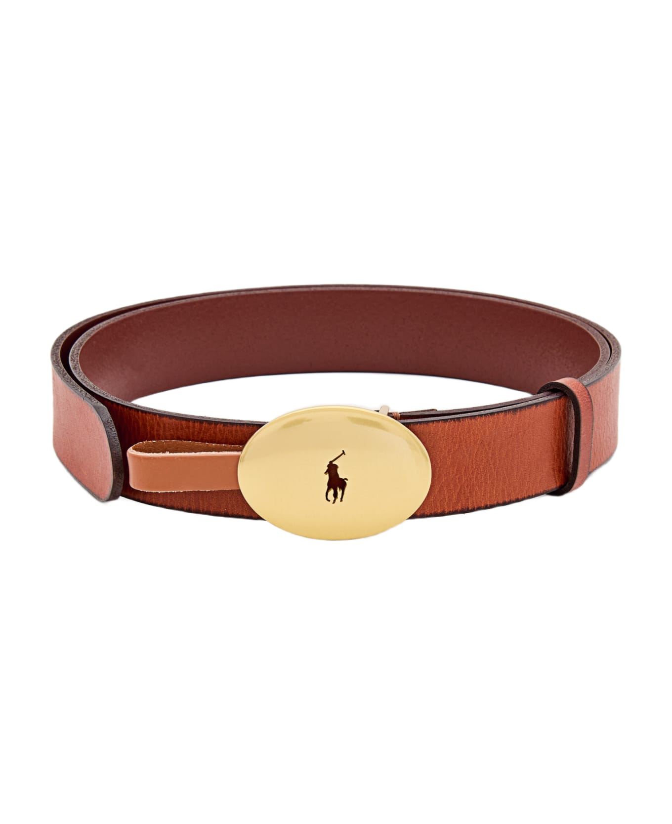 Polo Ralph Lauren Cintura Con Fibbia Logo - Brown ベルト