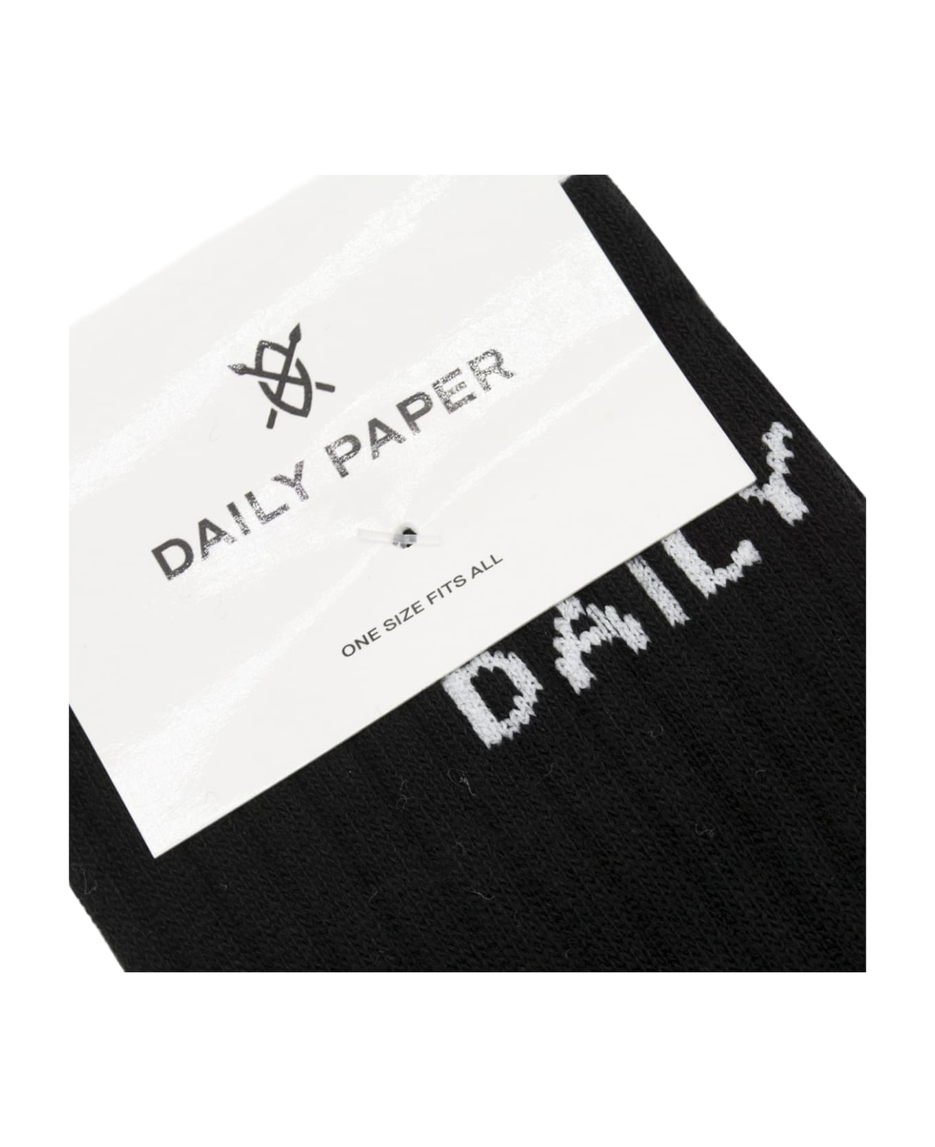 Daily Paper Black And White Cotton Blend Socks - Black