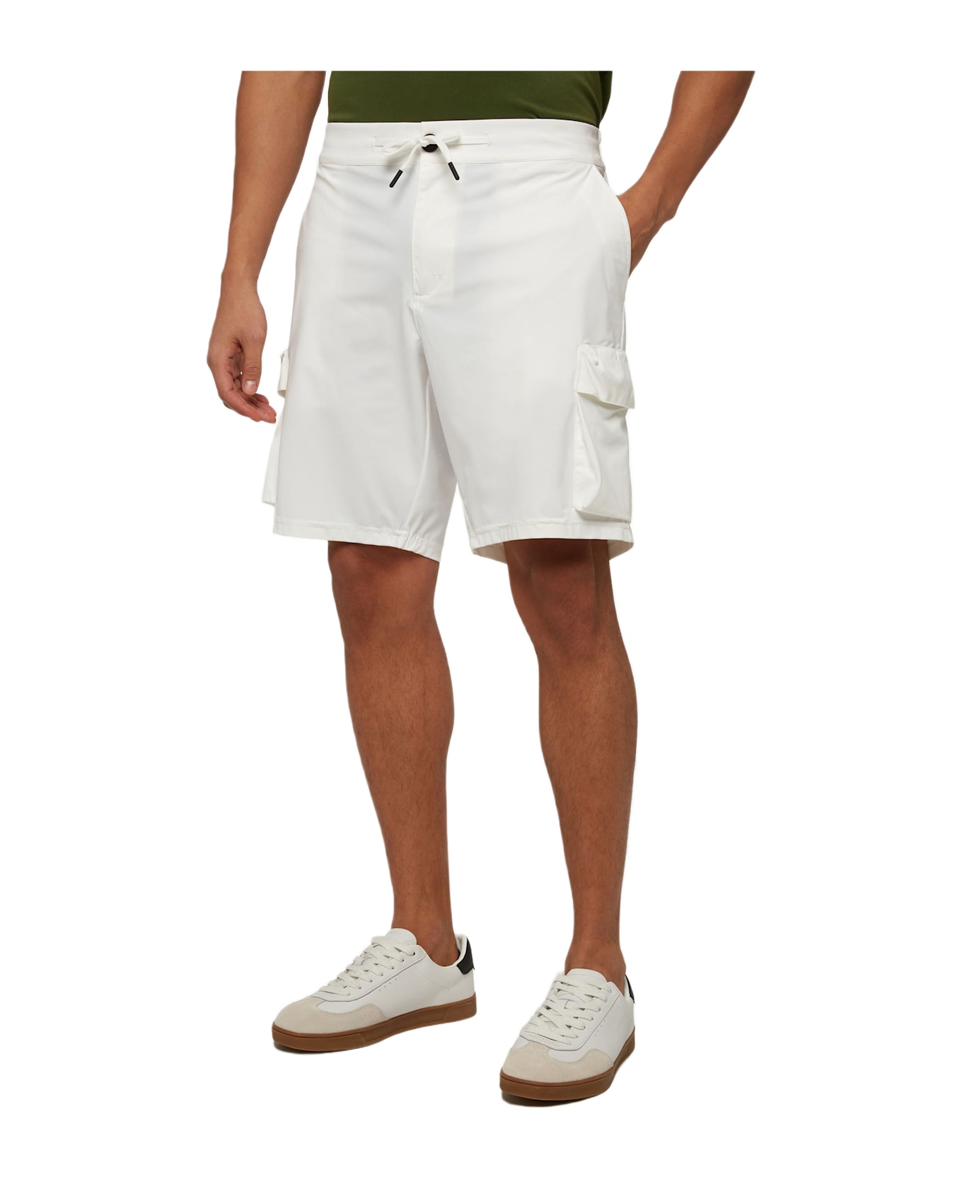 MC2 Saint Barth Off-white Technic Fabric Bermuda Shorts Deck - WHITE