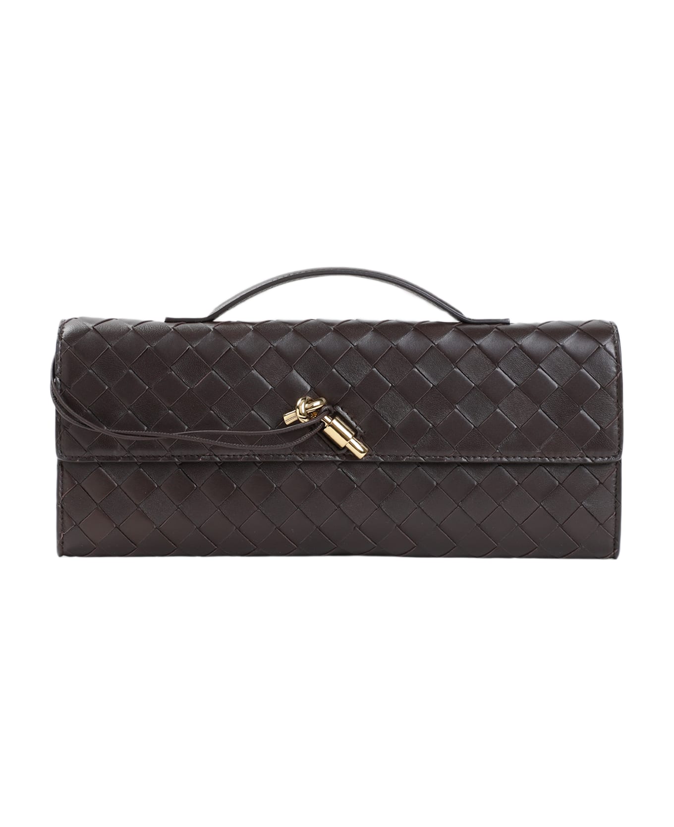 Bottega Veneta Andiamo Long Intreccio Clutch - Fondant Brass