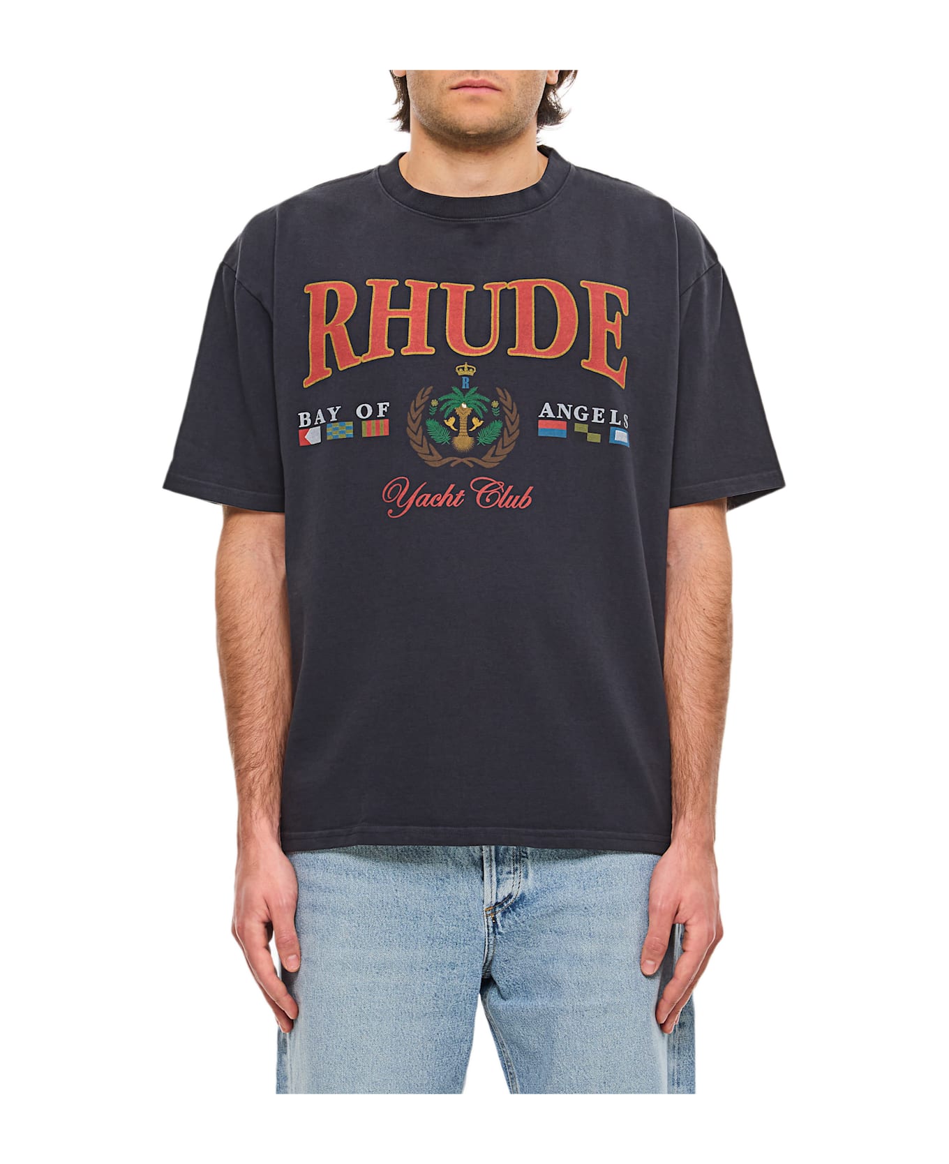 Rhude Black Bay Of Angels Yacht T-shirt - Black