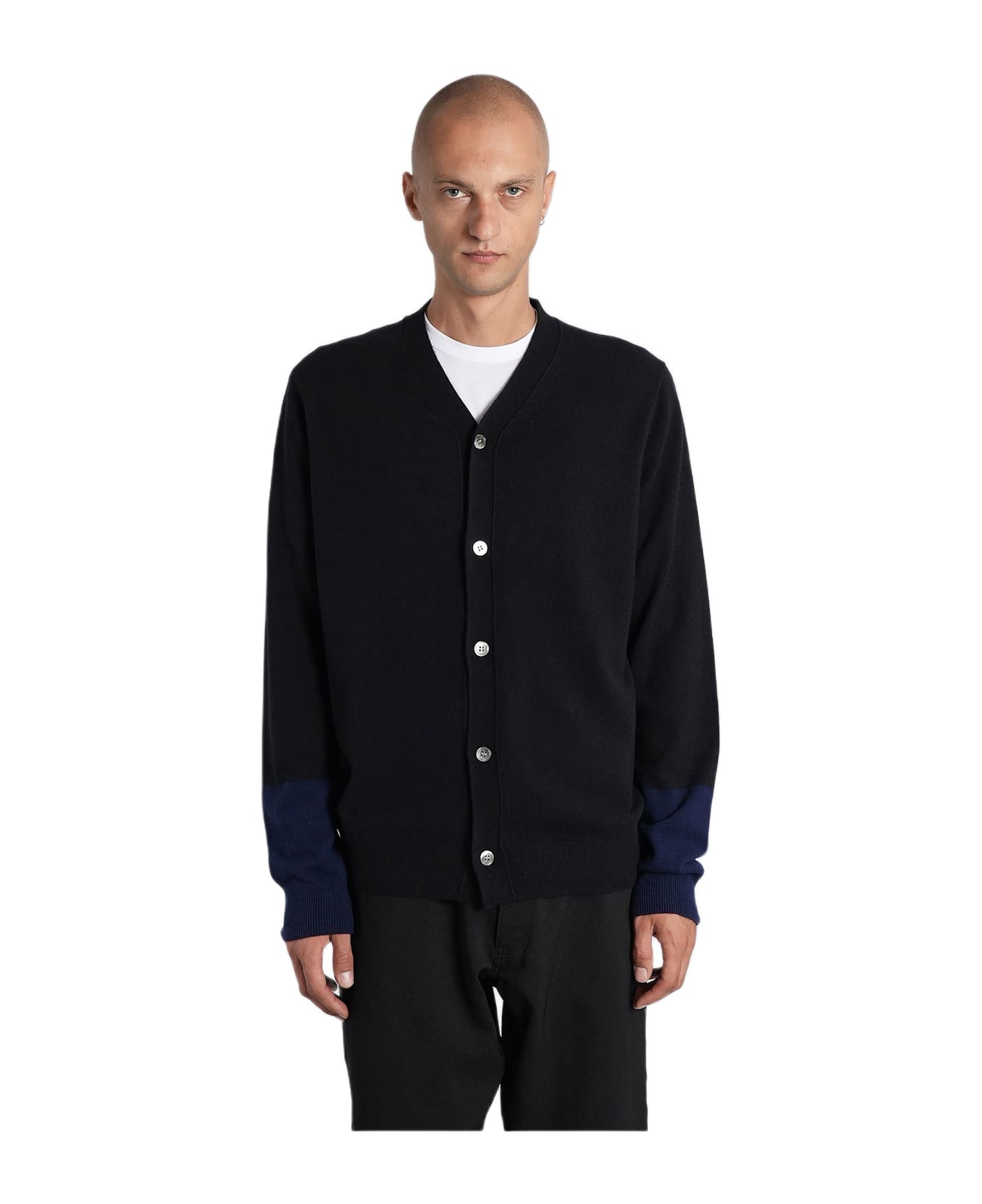 Comme des Garçons Shirt Cardigan In Black Wool - black