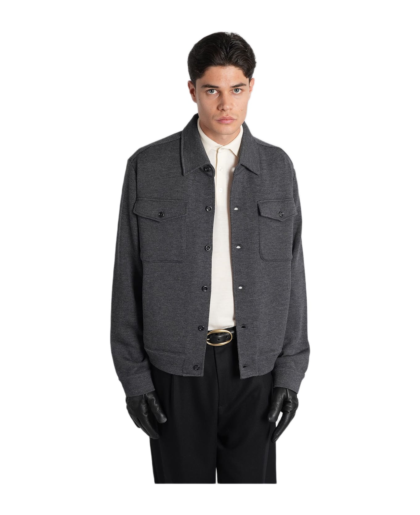 Lardini Casual Jacket In Grey Wool - grey