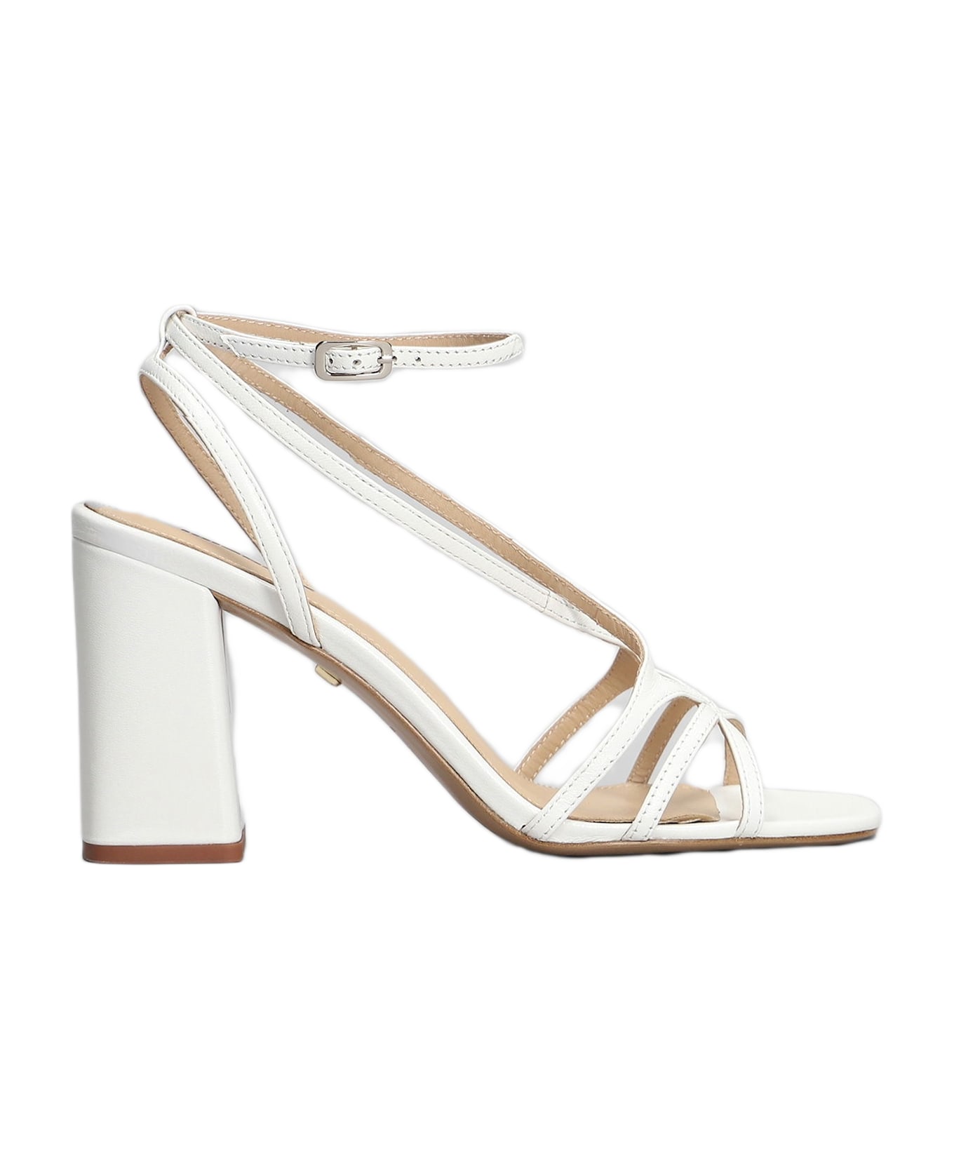 Lola Cruz Angela 85 Sandals In White Leather - white