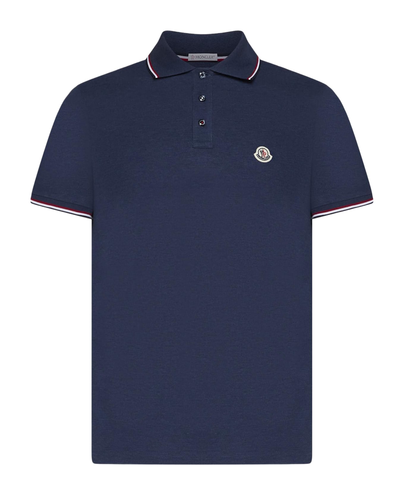 Moncler Logo-patch Cotton Polo Shirt - MULTICOLOUR