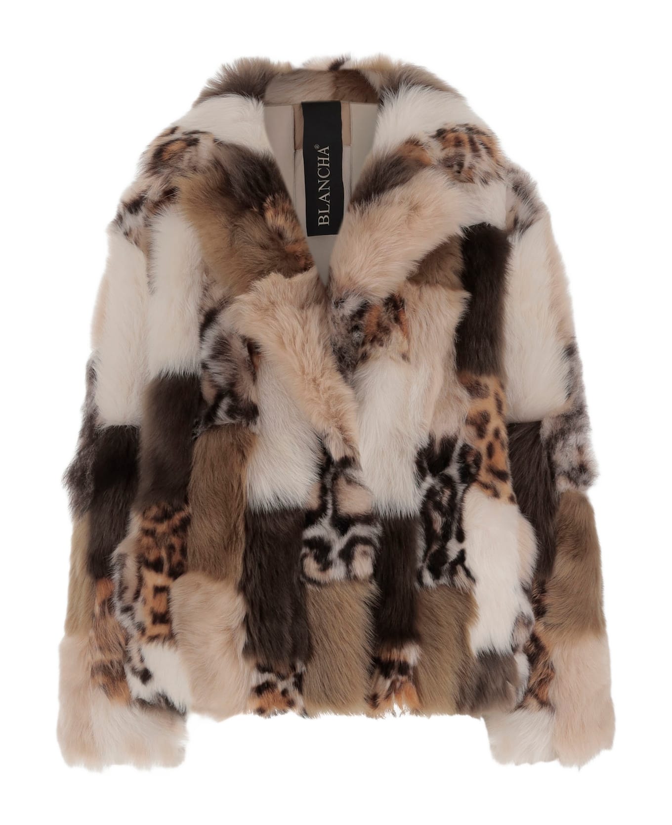 Blancha Color-block Shearling Jacket - Red