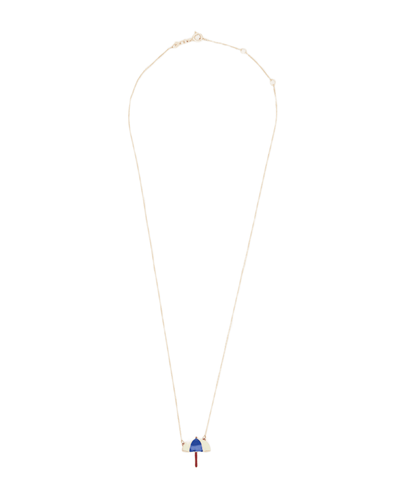 Aliita 9k Gold Sombrilla Enamel Necklace - Blue