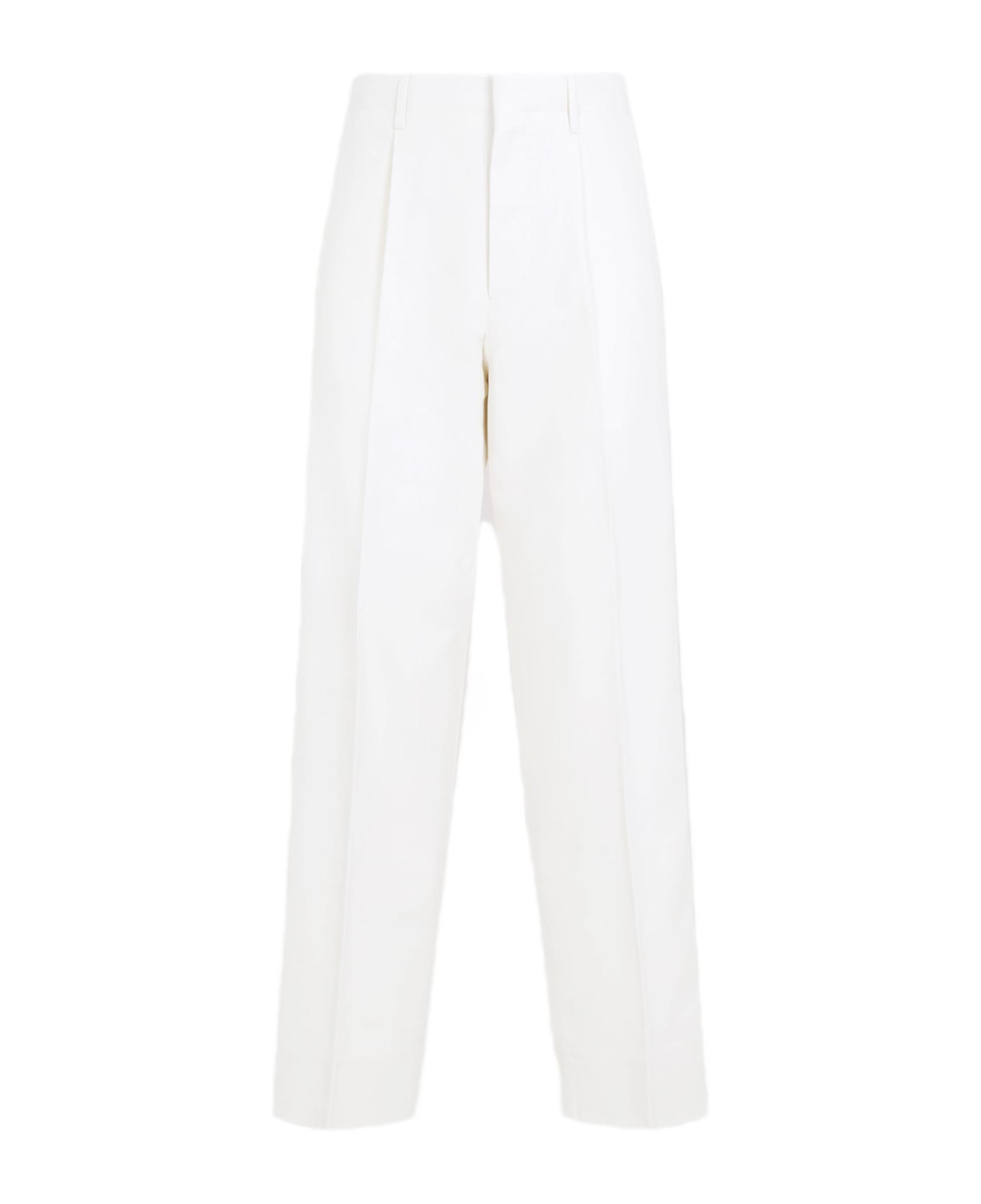 Zegna Cotton Cashmere Pants - Bianco Naturale Unito