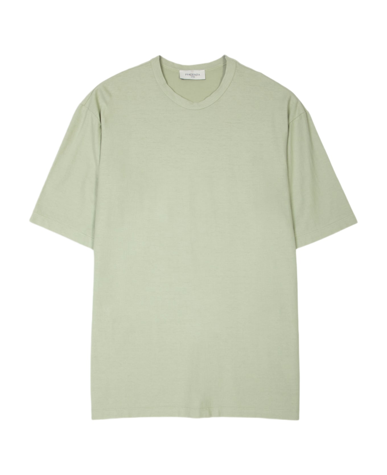 Piacenza Cashmere T-shirt Sage green lightweight cotton t-shirt - Salvia