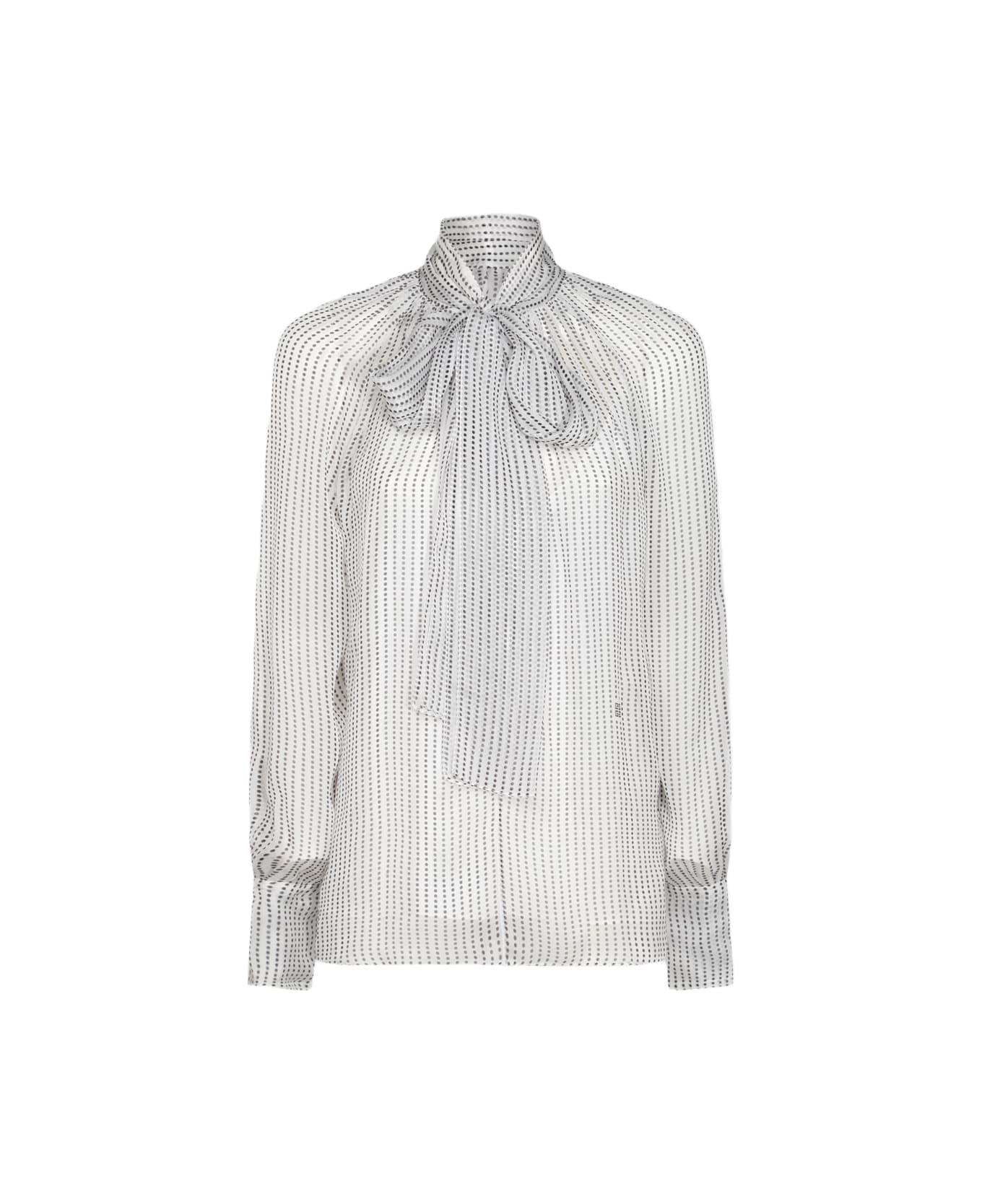Givenchy White And Grey Silk Shirt - ECRU/BLACK