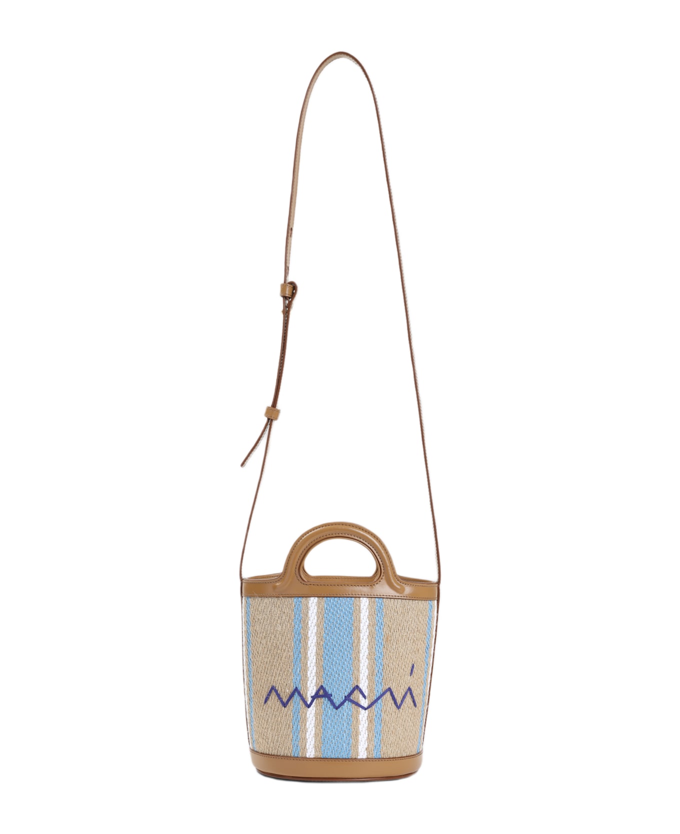 Marni Tropicalia Mini Bucket Handbag - Cigar Opal Lily White