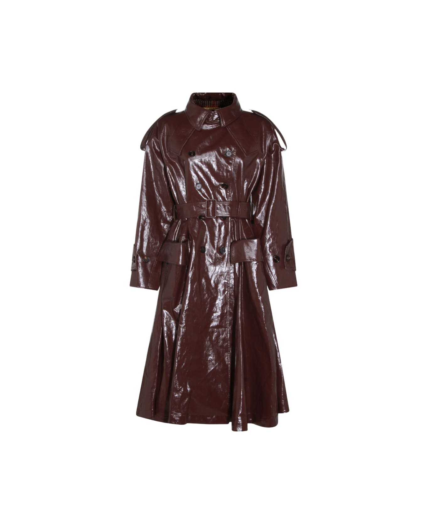 Chloé Dark Purple Leather Trench Coat - DEEP PURPLE