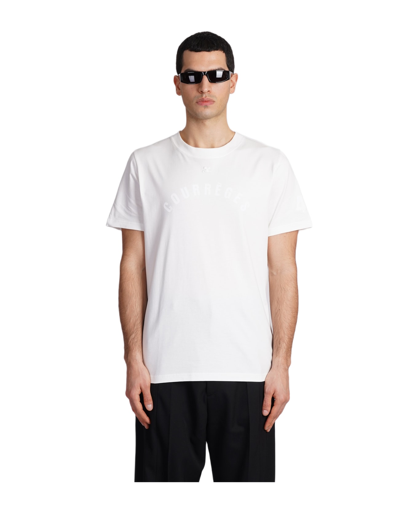 Courrèges T-shirt In White Cotton - white
