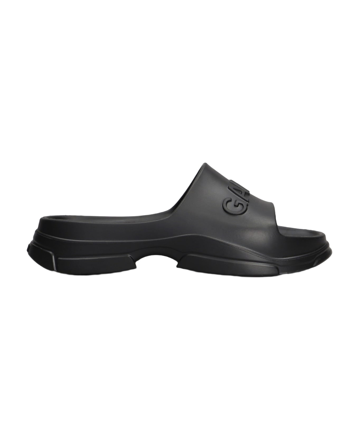 Ganni Black Rubber Slippers - BLACK