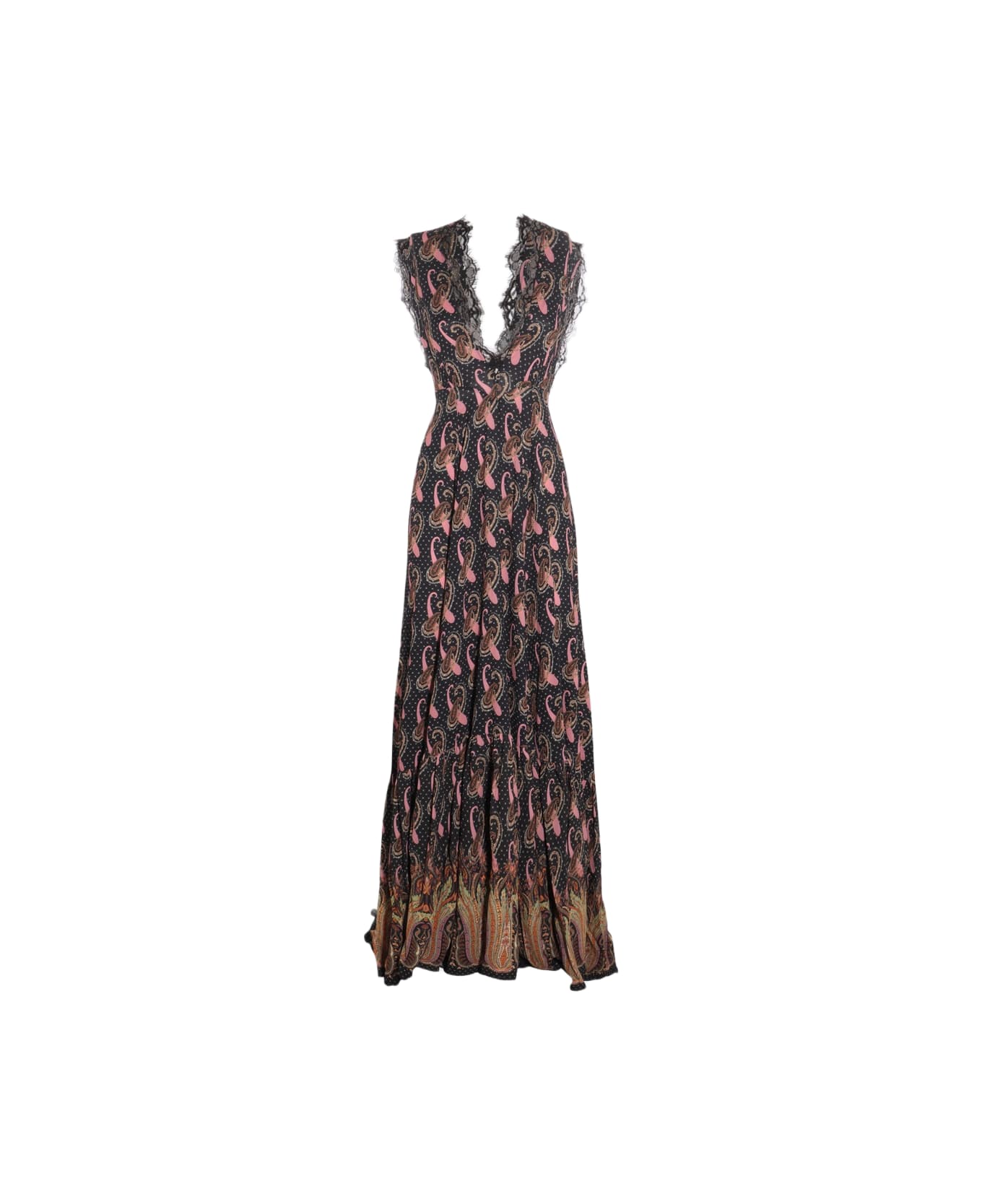 Etro Multicolour Viscose Blend Paisley Long Dress - BLACK/MULTI ワンピース＆ドレス