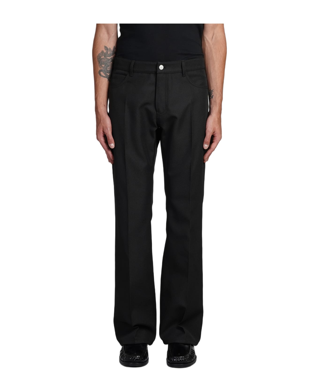 【関税&送料込】Courreges Black Stretch Polyester Blend Scus Courrèges Pants In Black Polyester | italist