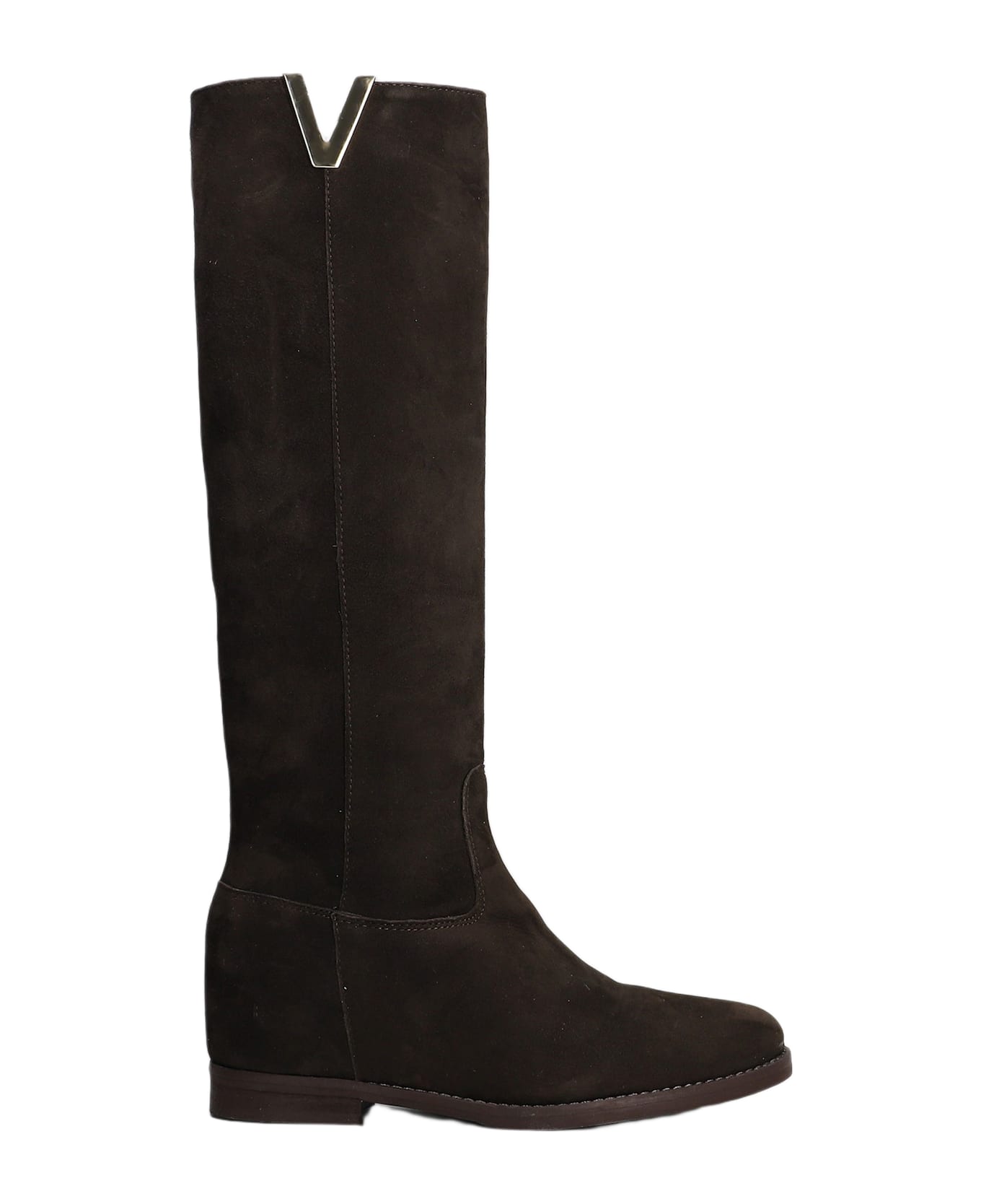 Julie Dee In Dark Brown Suede - dark brown