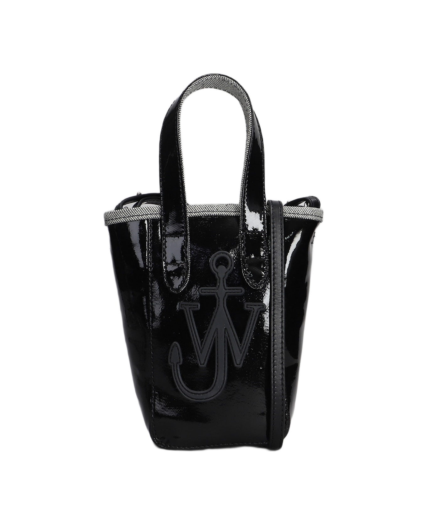 J.W. Anderson Belt Tote Shoulder Bag In Black Cotton - BLACK