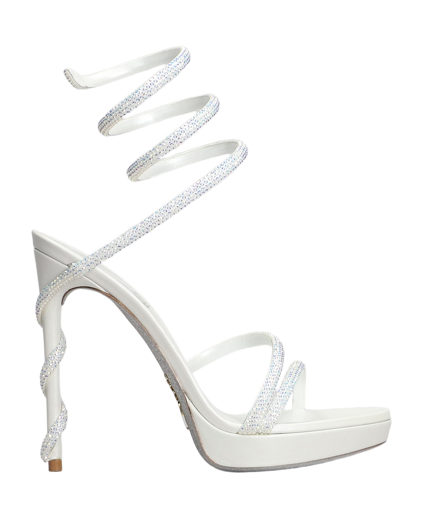 René Caovilla Margot Sandals In White Leather - white