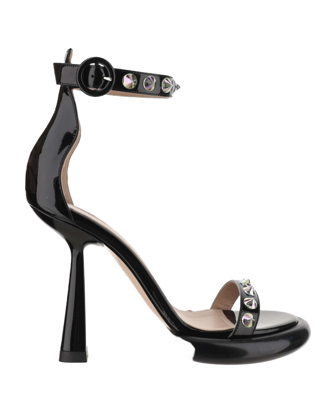 Francesca Bellavita Studded Leather Sandals - Black