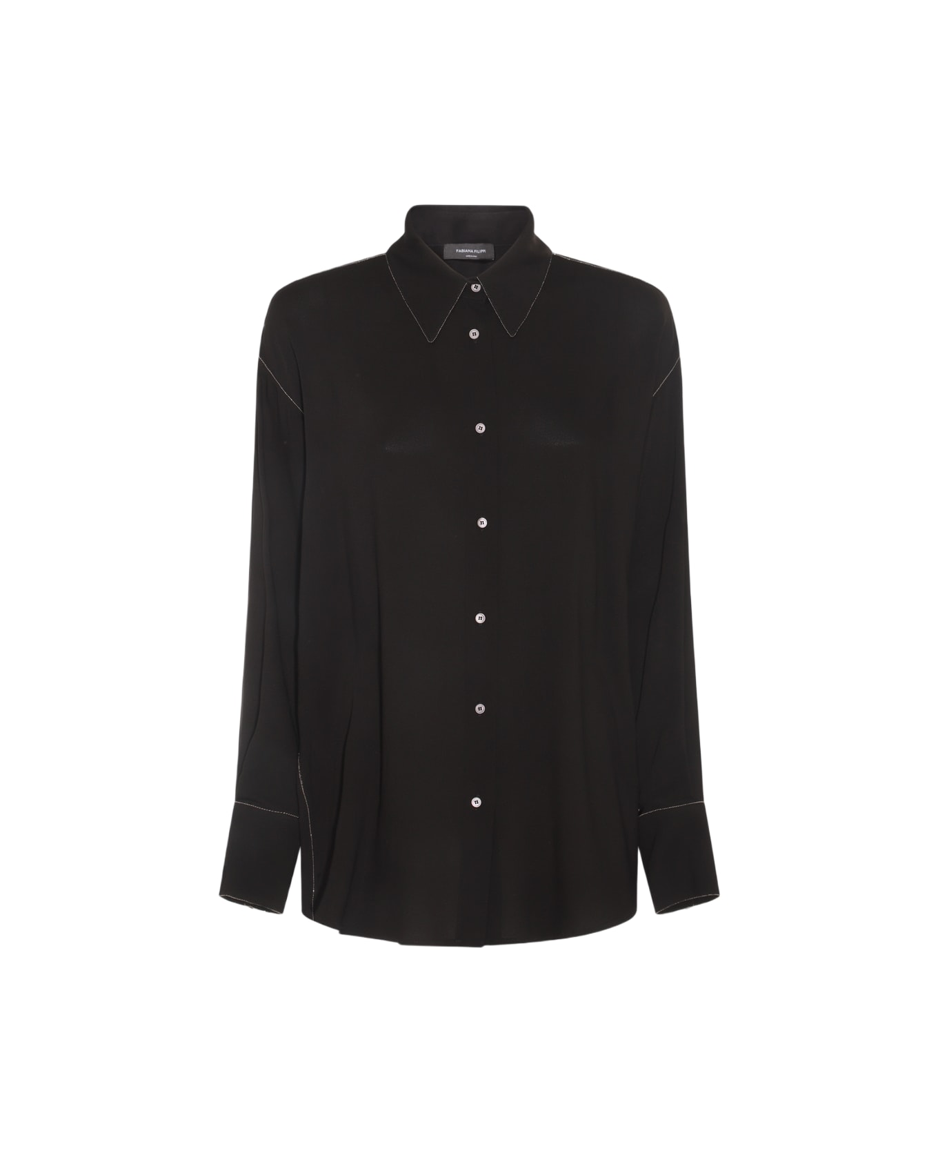 Fabiana Filippi Black Viscose Blend Shirt - Black シャツ