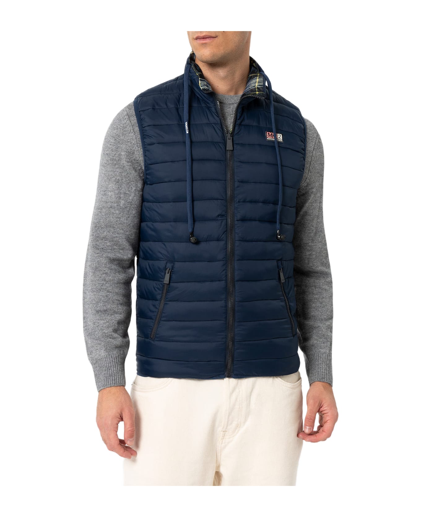 MC2 Saint Barth Man Navy Blue Padded Vest Aspen