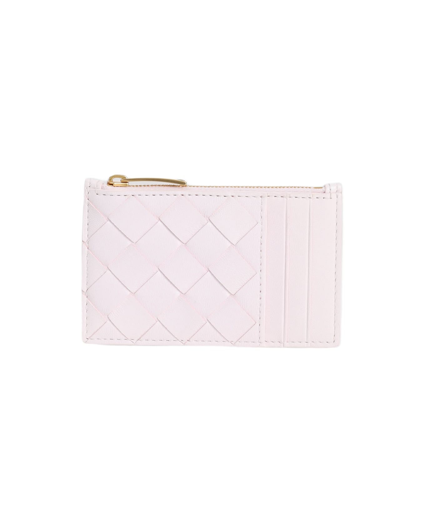 Bottega Veneta Leather Card Case - Bliss Washed Gold