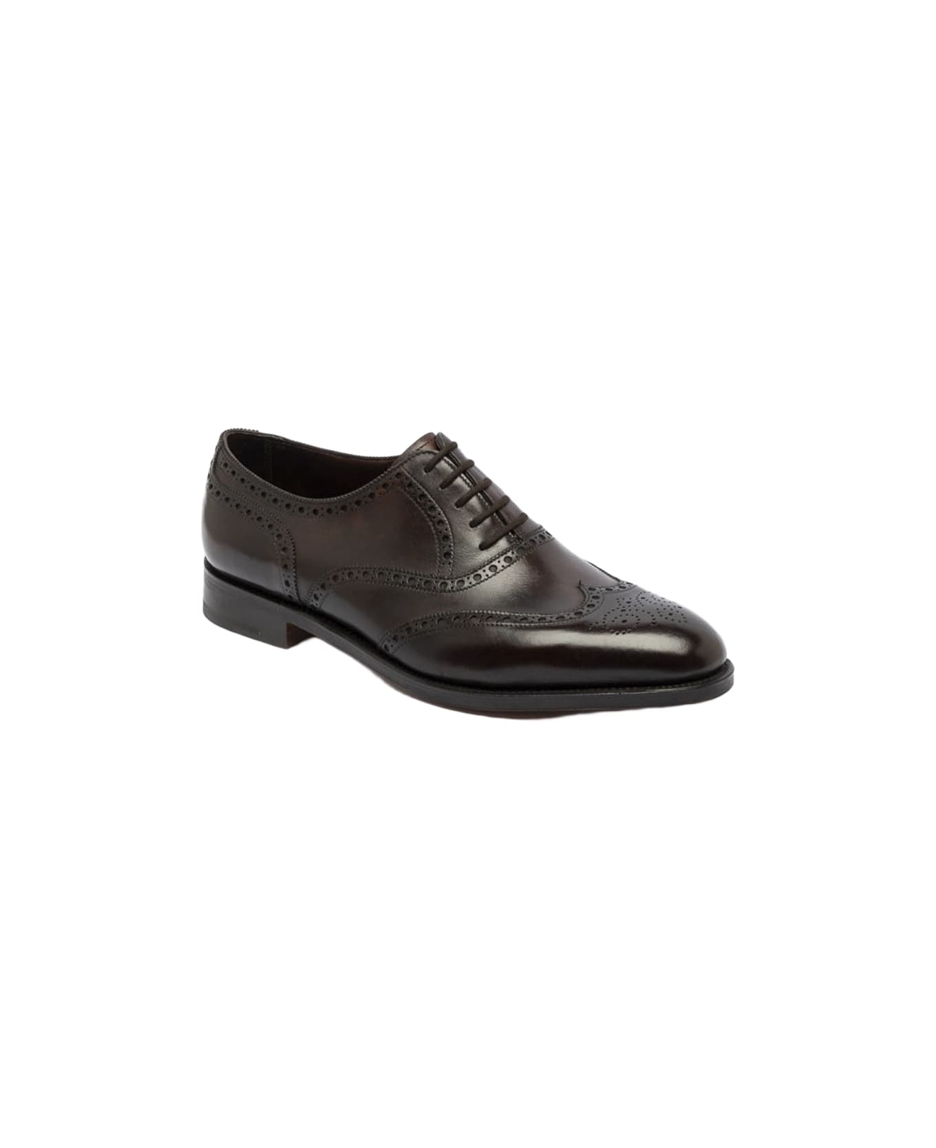 John Lobb Stowey Dark Brown Museum Calf Oxford Shoe - Marrone