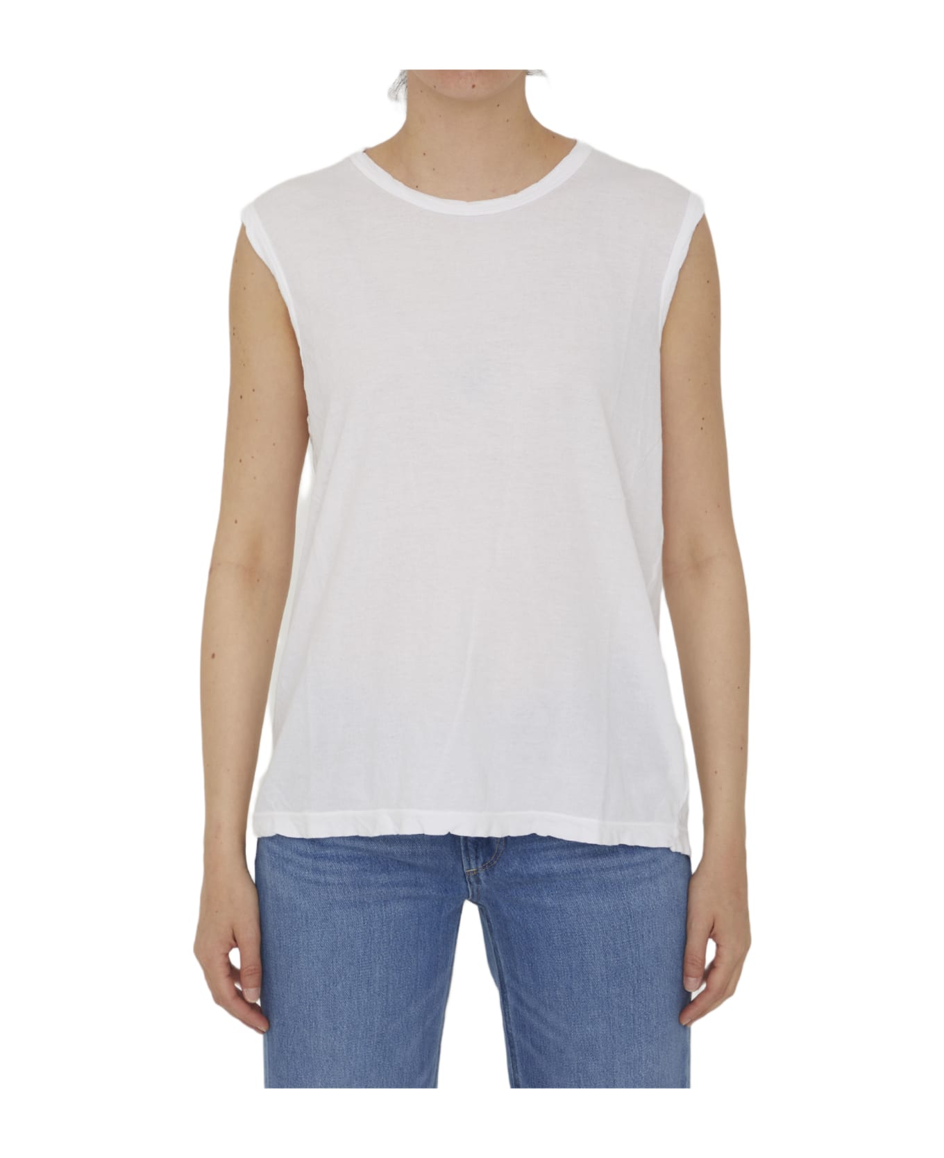 James Perse Cotton Sleeveless T-shirt - WHITE