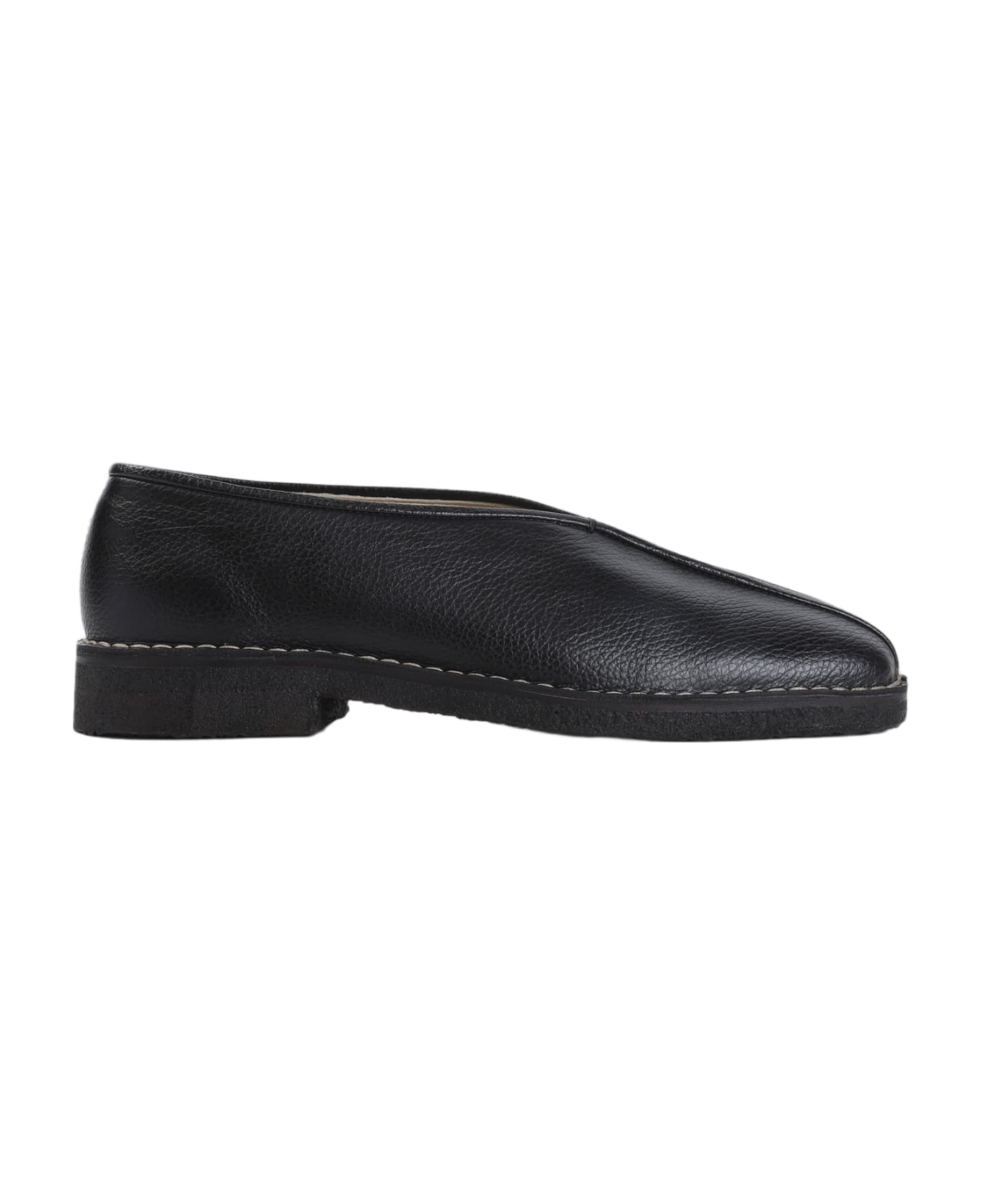Lemaire Piped Crepe Slippers - Black
