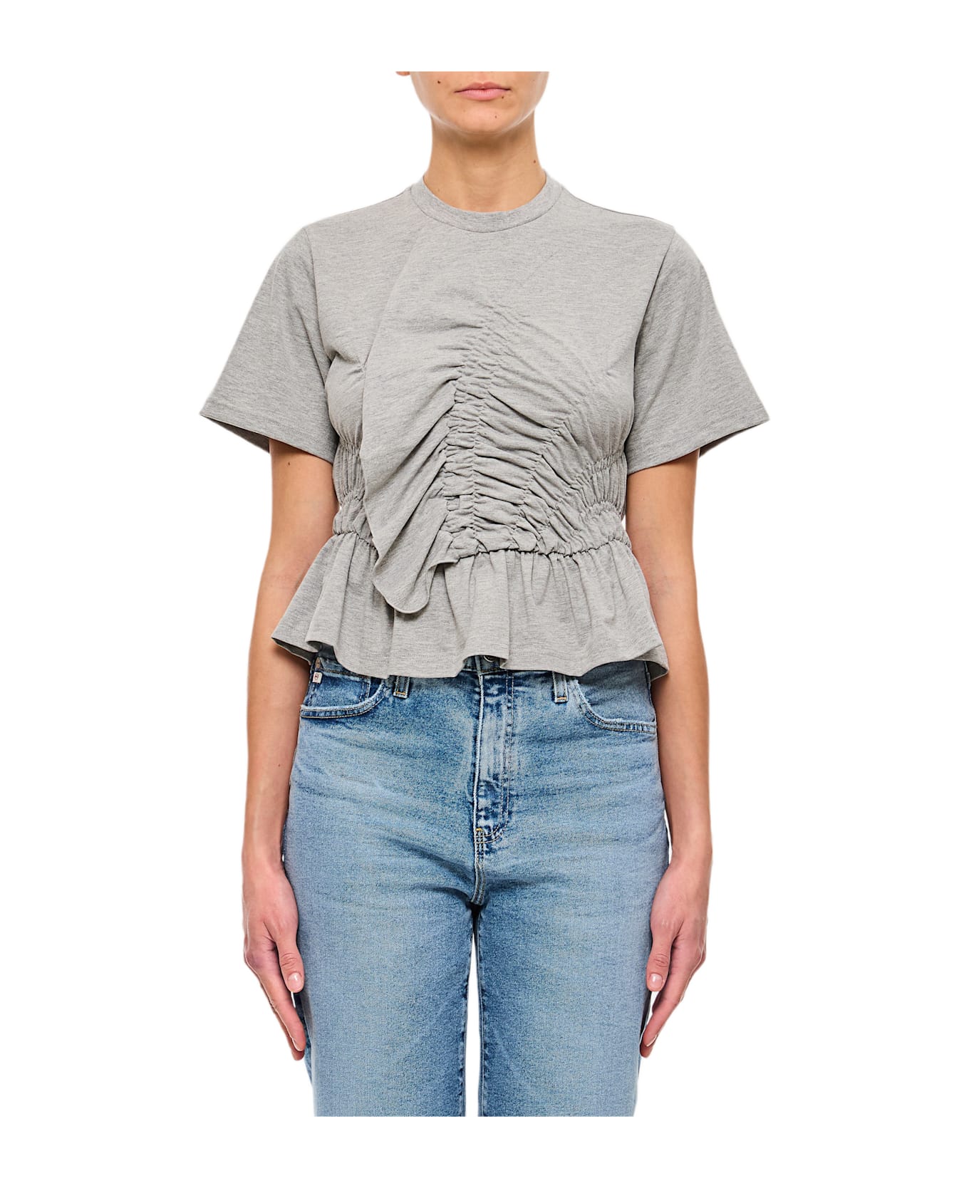 Cecilie Bahnsen Ace Top Jersey Grey Melange | italist